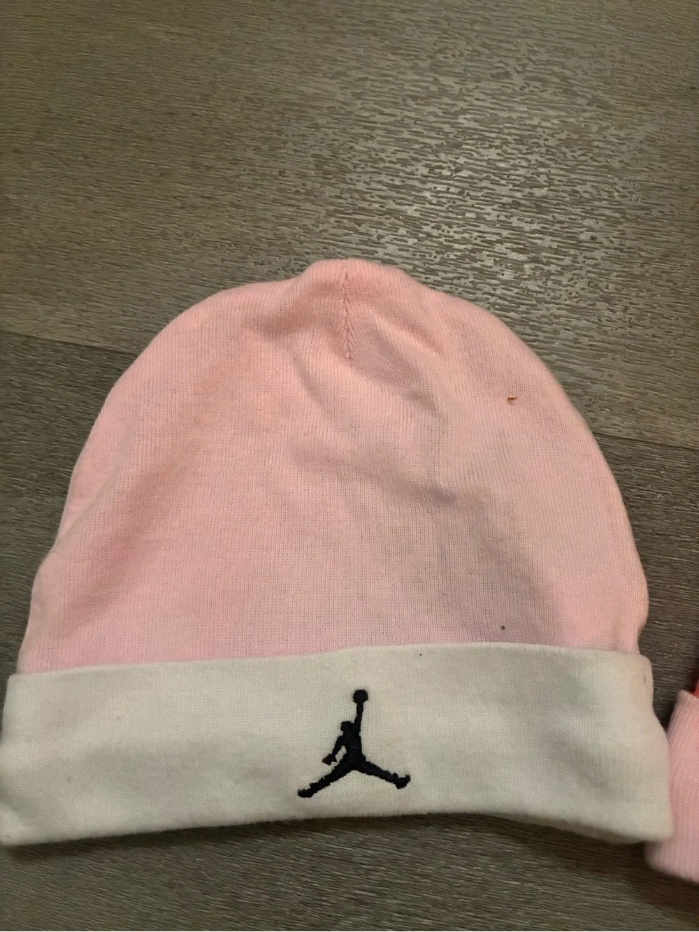 0-6 Months Baby Girls Nike & Jordan Pink Beanie Hat 2 Pc Bundle